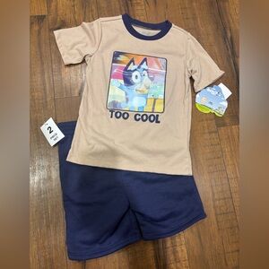 NWT Bluey Lenticular T-Shirt and Shorts Set, Boys Size 4